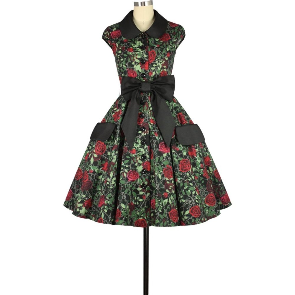 ♥️ Rose Pin Up Plus Size Clothing Dress ♥️